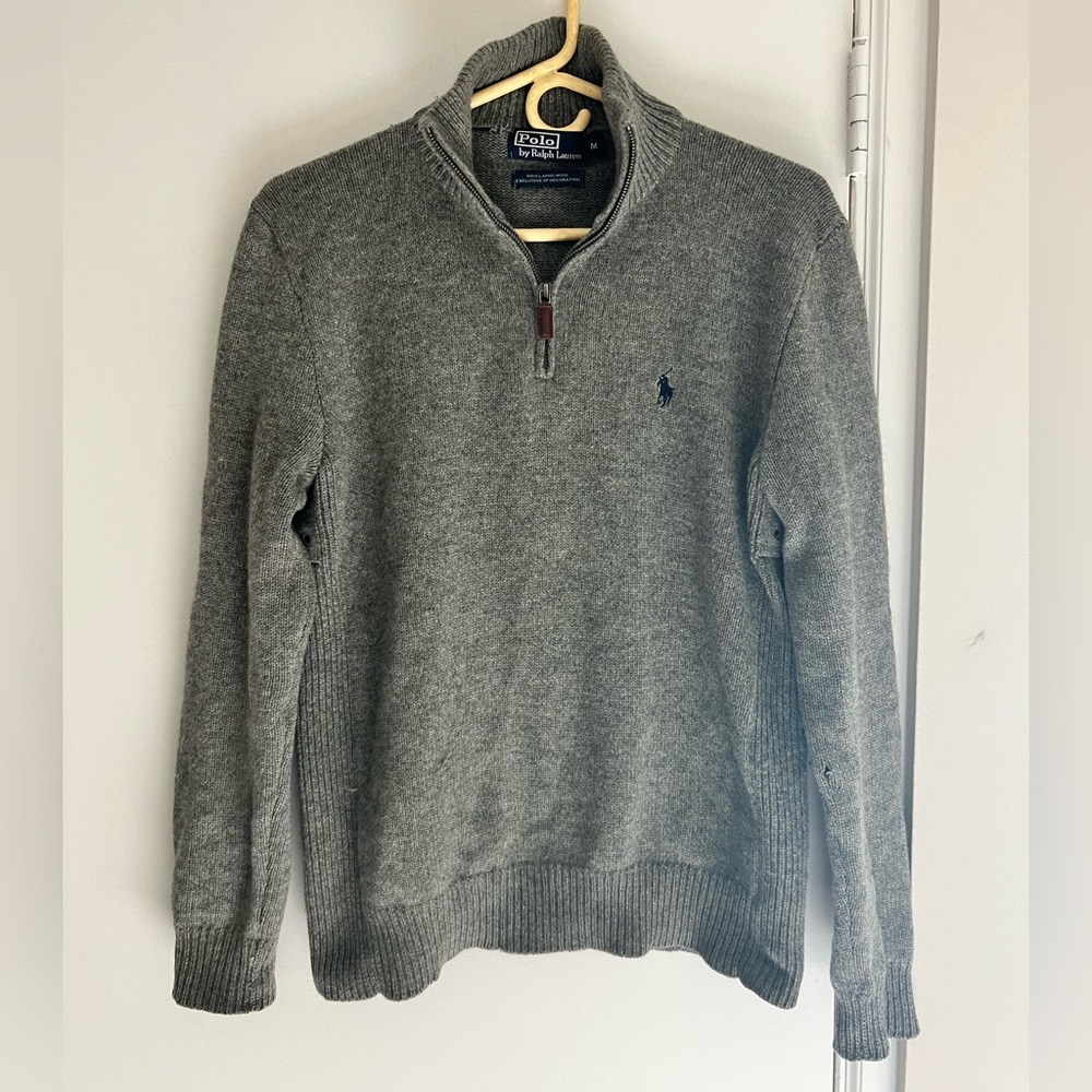 Vintage Polo Ralph Lauren Q Zip Wool Sweater (M)